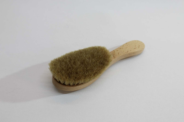 Haarbürste oval geschwungen mit Stiel, 22 cm / Rosshaar